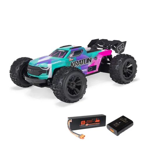 ARRMA 1/16 MINI KRATON 3S RTR Brushless Speed Truck Akku & Ladegerät Türkis/Rosa