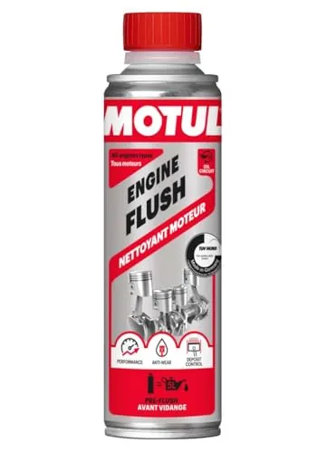 Motul Motorreiniger zur Anwendung vor dem Ölwechsel, Öl-Additiv zur Motorspülung für Benzin- und Dieselmotoren, Verschleißschutz, Mehr Leistung, weniger Verbrauch und Emissionen, Engine Flush, 300 ml