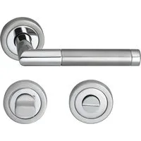 MeinTürgriff Drückergarnitur Nizza Edelstahl matt - Türgriff für Innentüren, aus hochwertigem Edelstahl, ideal für WC-Bad mit eleganter Optik und langlebiger Qualität.