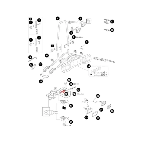 Thule Bolzen M8 548,581,715,878 für Heckträger EuroRide 34168