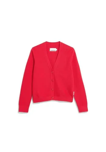 ARMEDANGELS Damen Strickjacke MENAAL Regular Fit Mars Red von ARMEDANGELS