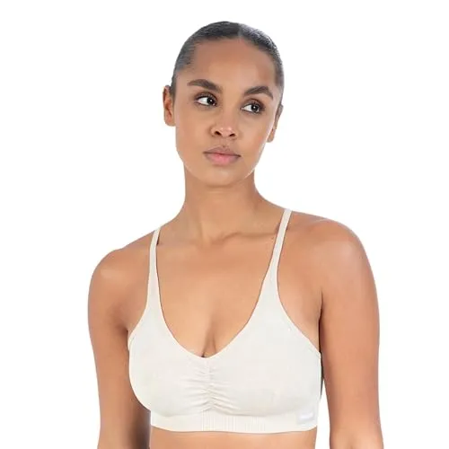 SMILODOX Sport BH Damen Batik Scrunch Icon, Shaped Fit, Blickdicht Push Up BH, V-Ausschnitt BH ohne Bügel, herausnehmbare Cups, verstellbare Träger Bustier, Yoga, Fitness & Training