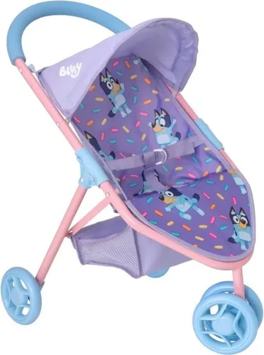 HTI blauer dreirädriger Kinderwagen, Bluey 1424141 Puppenwagen