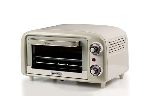 Mini-Backofen Vintage Beige weiß/hellgrün, 800 Watt