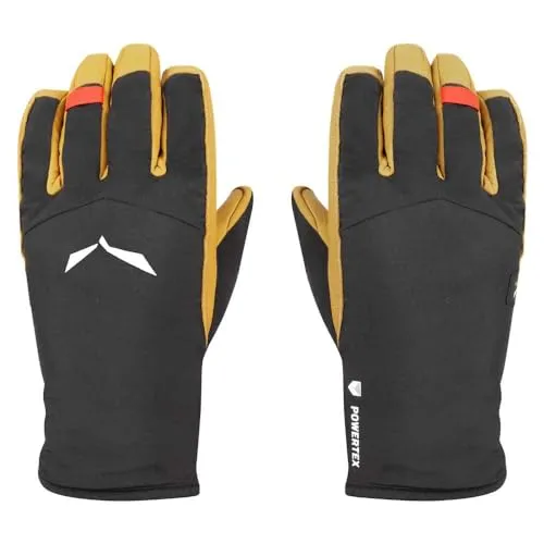 Salewa Ortles Powertex Tirolwool® Responsive Handschuhe für Damen, Schwarz, Größe 8/L - Outdoor Handschuhe für Damen, mit ergonomischem Design und Tirolwool® für optimale Wärme und Atmungsaktivität bei allen Wetterbedingungen.