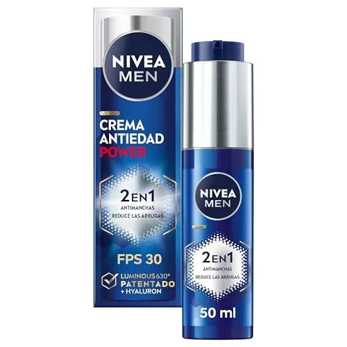 NIVEA MEN POWER 2-in-1 Anti-Flecken- und Anti-Falten-Feuchtigkeitscreme - Badebürsten: Diese Anti-Aging Gesichtscreme mit FP30 schützt und revitalisiert die Haut, sorgt für ein jüngeres Aussehen und spendet intensive Feuchtigkeit.