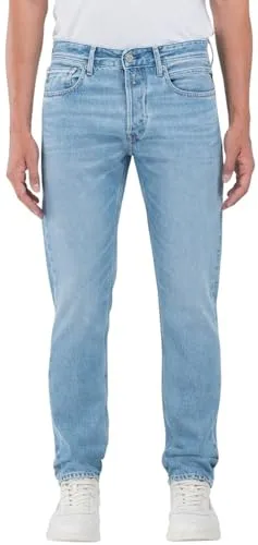 Replay Straight-Jeans GROVER - Stretch Denim in Light Blue - Jeans in straight fit mit elastischem Material für optimalen Tragekomfort, erhältlich in verschiedenen Waschungen. Ideal für einen lässigen Look.