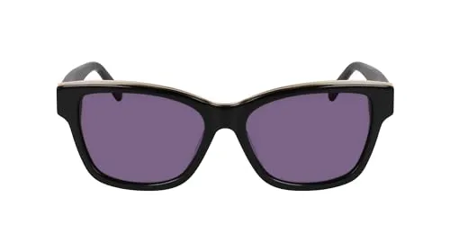 DKNY DK549S Damen-Sonnenbrille - Vollrand Butterfly Acetat-Gestell - Sportbrillen mit elegantem Design, schwarz und grau, perfekt für stilvolle Auftritte und optimalen UV-Schutz.