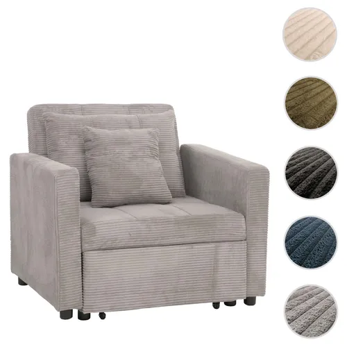 Mendler Schlafsessel HWC-L90 - Klappsessel mit Schlaffunktion - Sofas & Couches - Moderner Schlafsessel mit 3-fach verstellbarer Rückenlehne und hochwertigem Cord-Stoffbezug, ideal für Gäste und entspannende Abende.