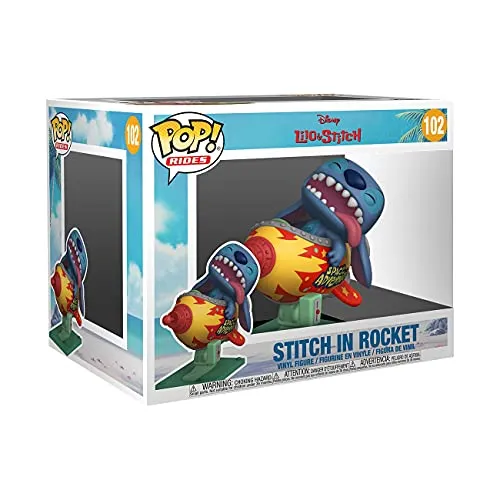 Lilo Stitch POP! Rides Vinyl Figur - Stitch in Rocket 15 cm - Action- & Spielfiguren, detailreiche Stitch Figur aus Lilo & Stitch, perfekt für Sammler und Fans ab 3 Jahren.