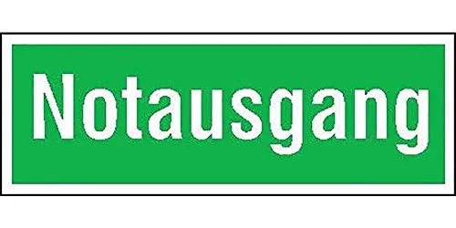 Betriebsausstattung24® Notausgang SafetyMarking langnachleuchtend Rettungs-Zusatzschild, Folie selbstklebend, 30,0x10,5cm