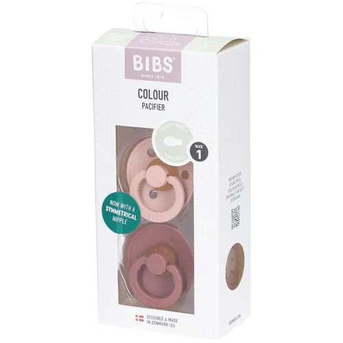 BIBS® Colour Schnuller Symmetrisch Gr. 1 Blush & Woodchuck 2 Stück