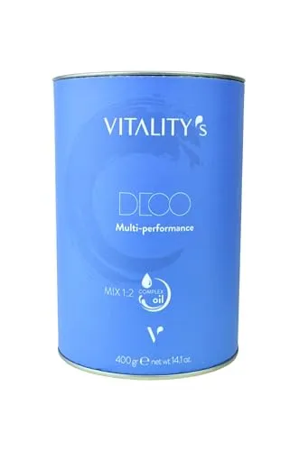 Vitality's Deco Multi-Performance 400g blau - Haarfarben, hochwertige Blondierung für strahlende Ergebnisse und gleichmäßige Farbtiefe.