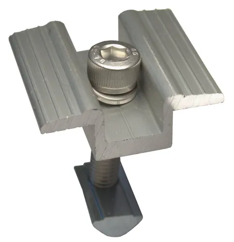 Zenit Energy GmbH Halterung Mittelklemme 30mm Alu silber eloxiert M8 Schraube & Nutenstein -, (2-tlg., Bauteil für die sichere Befestigung von PV-Modulen)