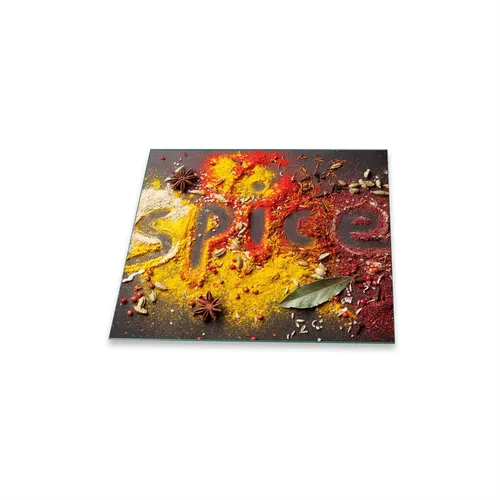 Herdabdeckplatte Ceran 1 teilig 60x52 Gewürze Braun Abdeckung Glas Spritzschutz