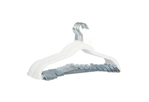 SVITA Kleiderbügel Anzugbügel mit Hosenclips, (10-tlg), Samt, mit Clips, Weiß