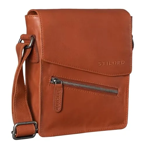 STILORD Umhängetasche 'Steve' aus Leder - Vintage Herren Messenger Bag - Herren-Schultertasche aus echtem Rindsleder, robust und stilvoll, ideal für DIN A5 Dokumente und 8 Zoll Bildschirm - ein zeitloses Accessoire für jeden Anlass.