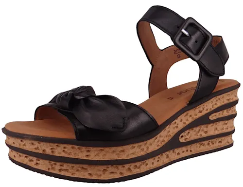 Gabor Damen Keilsandaletten 31373738323930 Grün 37 1/2 EU - Wanderschuhe mit Klettverschluss und komfortablem Keilabsatz in Korkoptik, ideal für elegante Sommerlooks und angenehmes Tragen.