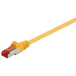 Goobay 95645 CAT 6 Patchkabel, S/FTP (PiMF), Gelb, 25 m - Hochwertiges 25 m langes Netzwerkkabel mit Knickschutz und doppelter Schirmung für stabile Datenübertragung. Ideal für Büro und Heimnetzwerke.