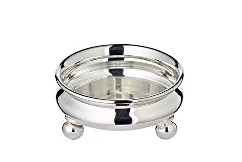 EDZARD Schale Santa - Elegante Dekoschale (Ø 8cm, H 4cm) - Dekoschale mit schwerversilbertem Finish und stabilen Füßen, ideal für Snacks oder als stilvolle Tischdekoration. Multifunktional als Obstschale oder Schlüsselschale einsetzbar.