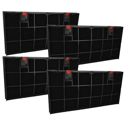 vhbw 4x Aktivkohlefilter kompatibel mit AEG DK9690-M, DK9690-AD, DK9690-AD9, DK9690-M/S, DK9690M/CH Dunstabzugshaube - 43 x 21,2 x 2,7 cm