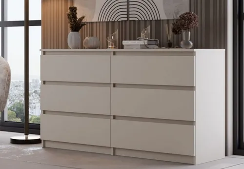 Home Collective Kommode Highboard Sideboard 140 cm - Schubladenkommode mit 6 Schubladen, aus robustem 16mm Holzwerkstoff, ideal für Flur, Wohnzimmer oder Schlafzimmer – bietet viel Stauraum und zeitloses Design.