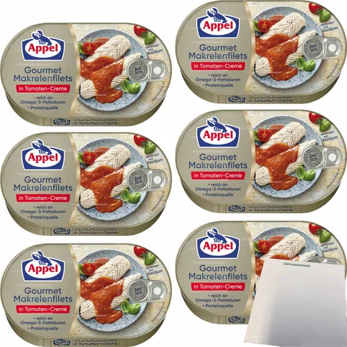 Appel Gourmet Makrelenfilets in Tomaten Creme 6er Pack 6x200g Dose usy Block