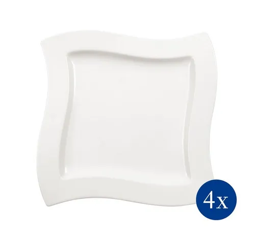 Villeroy & Boch NewWave Speiseteller, 4 Stück - Elegante Speiseteller im modernen Design, ideal für stilvolle Dinner und besondere Anlässe, aus hochwertigem Porzellan.