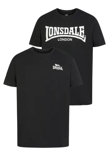 Lonsdale T-Shirt PIDDINGHOE 2er-Pack schwarz XXXL - Herren-Shirts aus 100% Baumwolle, sportlich mit Rundhalsausschnitt und Kurzarm, ideal für den Alltag oder Sport, pflegeleicht und bequem.