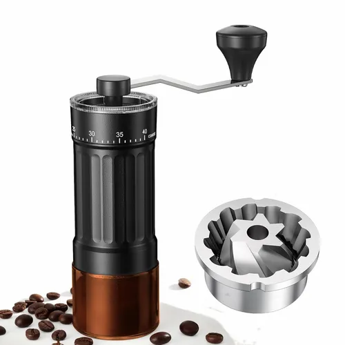 Manuelle Mini-Kaffeemühle mit 40 einstellbaren Einstellungen tragbare Hand-Ka...