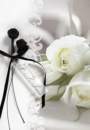 Perleberg Trauerkarte - Lifestyle-Collection - Trauerkarten mit Umschlag - Liebevolle Beileidskarten mit Umschlag - Danksagungskarten Trauer - hochwertige Karten zur Trauer in 11,6 x 16,6 cm