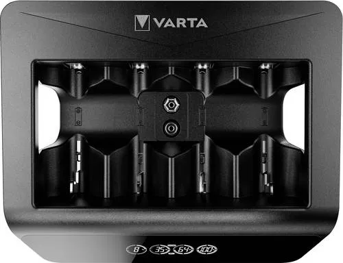 Varta Akku-Ladegerät LCD Universal Charger+ 57688 - Ladegerät für 4 NiMH Akkus, mit USB-Port und Ladezustandsanzeige, sicher und vielseitig einsetzbar