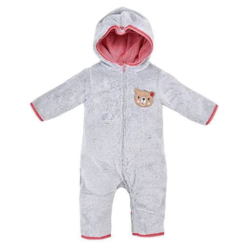 BONDI Baby Overall mit Kapuze aus kuschelweichem Teddyplüsch - Overalls für Baby-Jungen - kuschelweicher Fleeceoverall mit Kapuze, hält warm und bietet durchgehenden Reißverschluss für einfaches An- und Ausziehen.