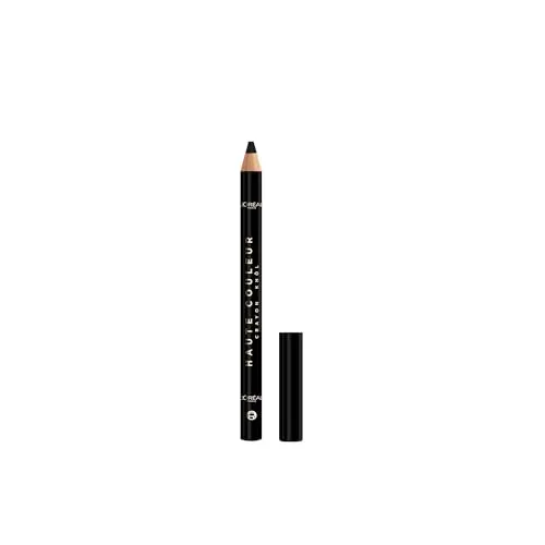 Produktbild L'Oréal Paris Augen Make-up, Haute Couleur Khol Eyeliner für intensive Farbe & müheloses Verblenden, Wischfester Kajalstift mit Shea Butter, Cremige Puder-Formel, Farbe: Noir (Schwarz)