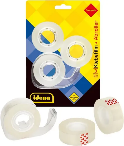 Idena Spiel Idena Klebefilmabroller kristallklar 1,9 cm x 33 m 3 Rollen
