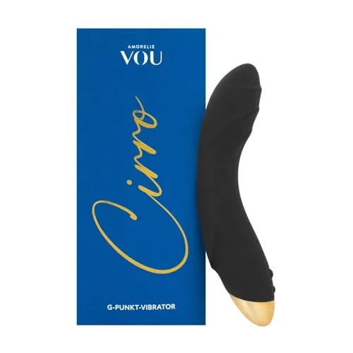 VOU by AMORELIE – 7 Stufen G-Punkt Vibrator Cirro 19cm Reizrillen Wasserdicht Akku (Schwarz)