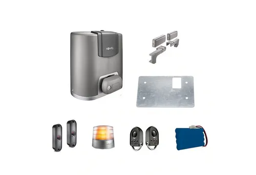 Somfy 1246489 ELIXO 3S+ IO Comfort Pack – Schiebetorantrieb für Tore bis 600 kg - KOMPLETTSET FÜR SCHIEBETORE BIS 600 KG – Ideal für einfache Installation und zuverlässigen Betrieb. Inklusive Fernbedienungen und Notstromakku für kontinuierliche Nutzung. Schnelle Öffnung in 15 Sekunden und integrierte Smart Home-Funktionalität.