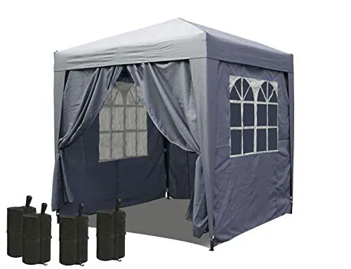 QUICK STAR Pop-Up-Pavillon 2,5 x 2,5 m Smoky Grau in schwarz von Quick-Star