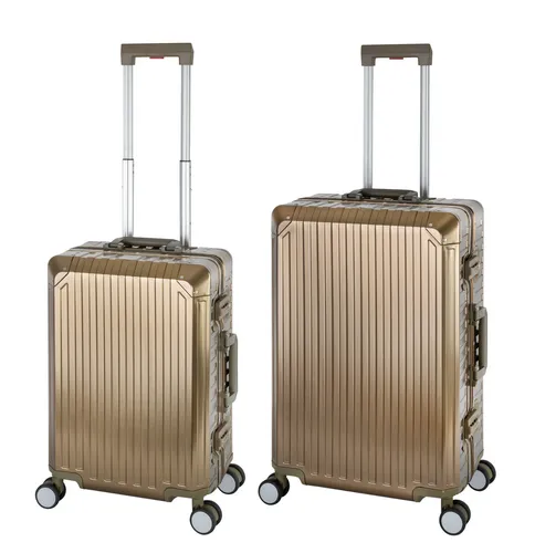 Travelhouse Tokyo Aluminium Reisekofferset 2-teilig S-55cm & M-66cm - Gepäck-Sets: Robustes und leichtes Aluminiumkofferset mit TSA Schlössern und leisen 360° Rollen für bequemes Reisen.