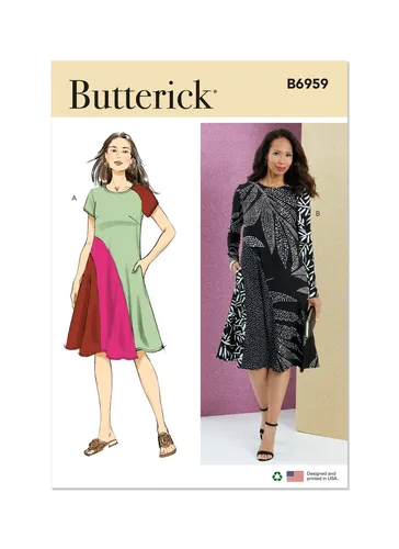Schnittmuster elegantes Kleid Butterick B6956 Y5 18-26 (Gr. 44-52) Dt. Anleitung