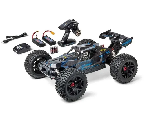 Carson Virus Extreme 2.4Ghz Brushless 100% RTR blau 1:8 - RC-Modelle mit spektakulärer Wheelie-Funktion und bis zu 70 km/h Höchstgeschwindigkeit – ideal für Motorsportfans und actionreiche Fahrten!