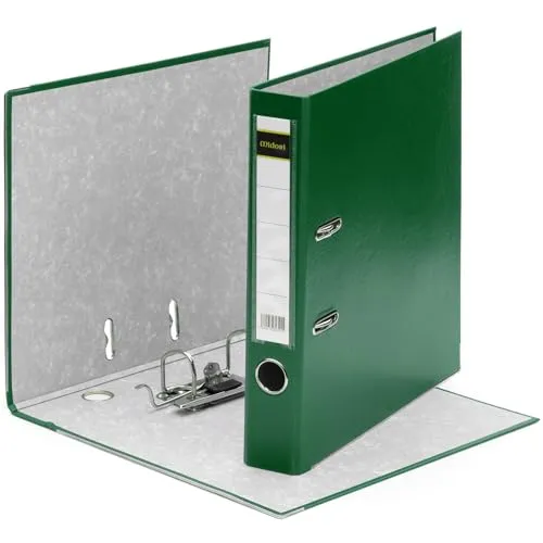 Produktbild MIDORI Ordner PP-Color aus Kunststoff | Aktenordner 5 cm breit im DIN A4 Format in Grün | Schmaler Briefordner Ringordner mit austauschbarem Rückenschild