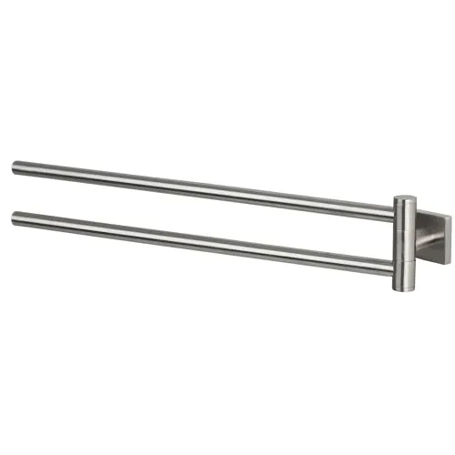Spirella Handtuchstange Schwenkbar 45,5cm - Handtuchhalter aus rostfreiem Edelstahl mit 2 schwenkbaren Armen für optimalen Halt. Ideal für jedes Badezimmer, einfach zu montieren - zum Schrauben oder Kleben.