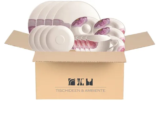 Villeroy & Boch Frühstücks-Set Rose Garden 16tlg - Frühstücksset in zartem Rosendesign, ideal für stilvolle Frühstücke oder als Geschenk. Das 16-teilige Set aus Premium Porcelain ist spülmaschinenfest und bringt florale Eleganz auf den Tisch.