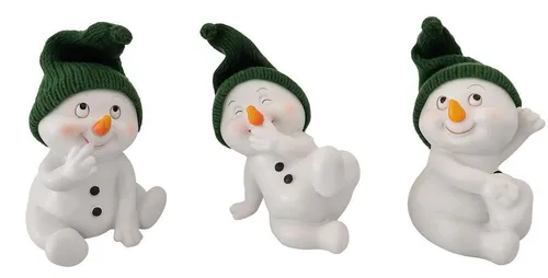 Geschenkestadl Schneemann 3 x Schneemann sitzend 11,5cm Weihnachten Winter versch. Varianten