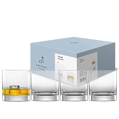Zwiesel Glas Whiskyglas Tavoro 0,4 L (4-er Set), moderner Tumbler für Whisky, spülmaschinenfeste Tritan-Kristallgläser, Made in Germany (Art.-Nr. 122420)