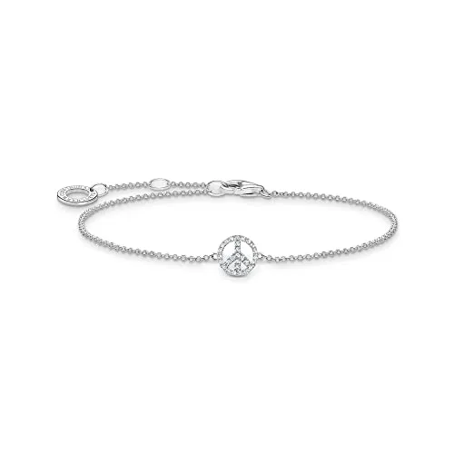 Thomas Sabo Armband Peace mit weißen Steinen - Armschmuck aus 925 Sterlingsilber, einzigartiges Design mit weißen Steinen – das perfekte Geschenk für besondere Anlässe.