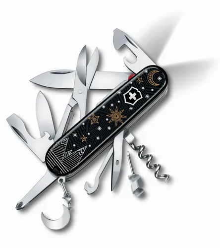 Victorinox Climber Lite Winter Magic Special Edition 2021 - Taschenmesser mit 10 Funktionen, limitiert auf 10.000 Stück, inspiriert von Winternächten, mit LED-Licht und exklusivem Anhänger für besondere Erlebnisse.