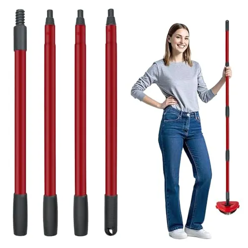 Huucozn Wischmopp Moppgriff Set Kompatibel mit Vileda Turbo 2-in-1 Mop Abnehmbarer wischmop bodenwischer Moppgriffe Set verstellbar von 76 cm bis 147 cm Moppstange bodenreinigung für Mops