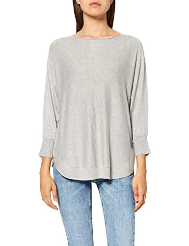 s.Oliver Damen Pullover 510.11.899.17.170.2102138, grau, XL - Stylischer Rundhals-Pullover mit 3/4 Ärmeln und abgerundetem Saum, ideal für einen lässigen Look im Alltag. Perfekt für die Übergangszeit!